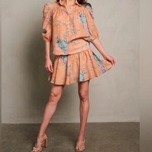 Floral Peach Two-Piece Set